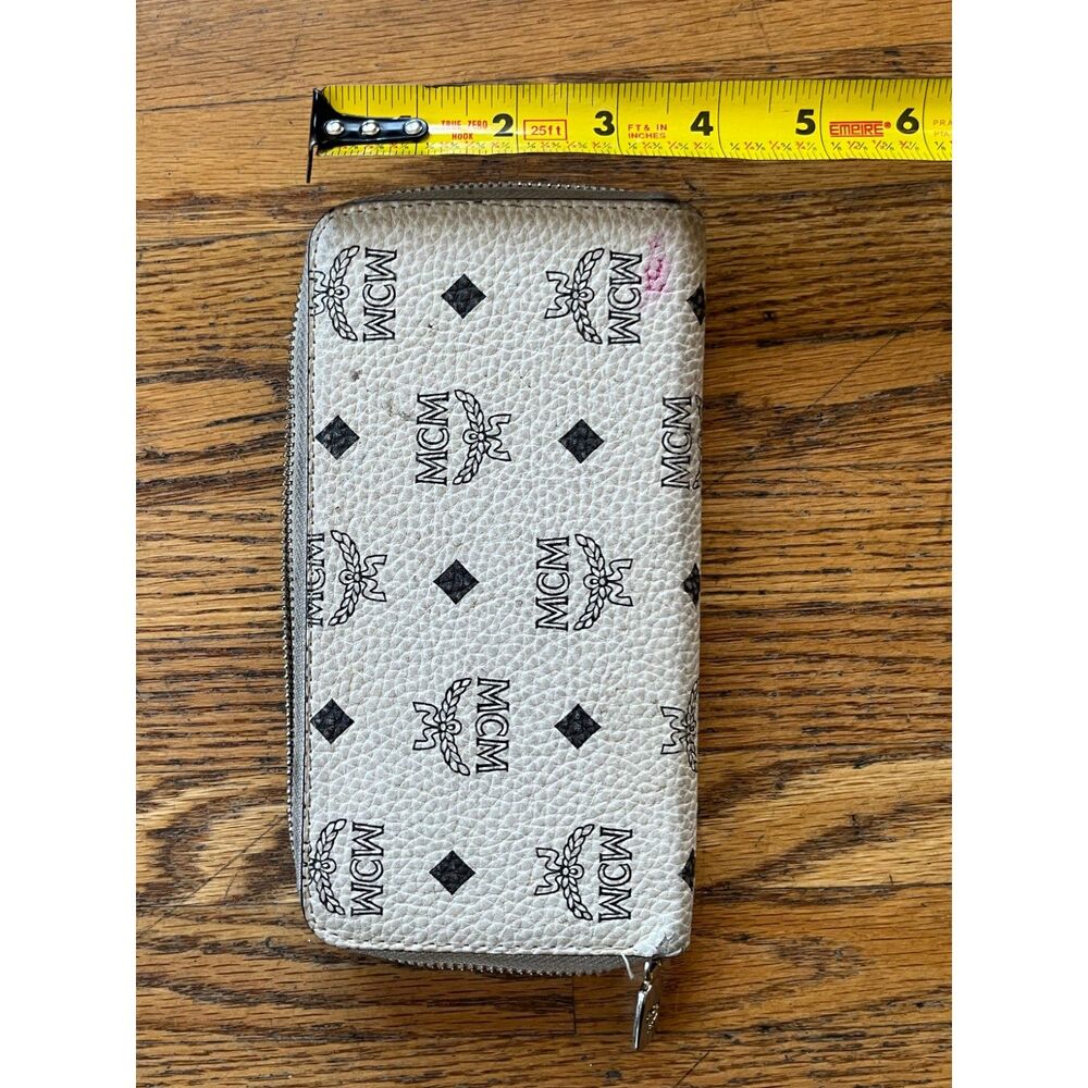 MCM White Leather Logo Purse Wallet  Women's Size Small - Picture 7 of 8